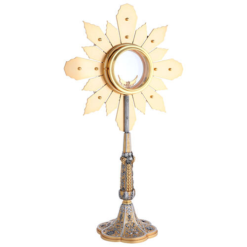 Handcrafted Monstrance Two-tone Finish Wheat and Grape, 55 cm 7