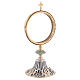 Silver-plated monstrance with blue swirls and hexagonal resin node, 14 in s5