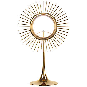 Ostensorio Molina con corona de rayos de latón dorado diseño minimalista