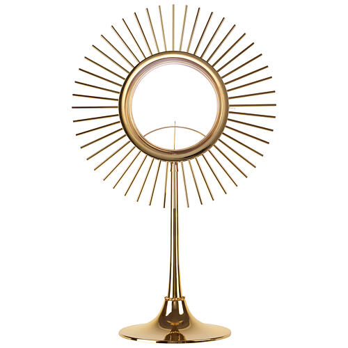 Ostensorio Molina con corona de rayos de latón dorado diseño minimalista 1