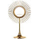 Ostensorio Molina con corona de rayos de latón dorado diseño minimalista s1