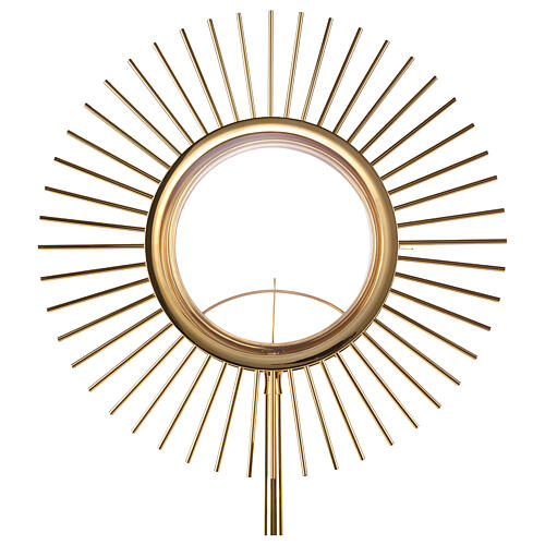 Ostensoir Molina avec rayons en laiton doré au design minimaliste 2
