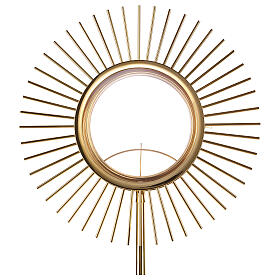 Ostensorio Molina con raggiera in ottone dorato design minimalista