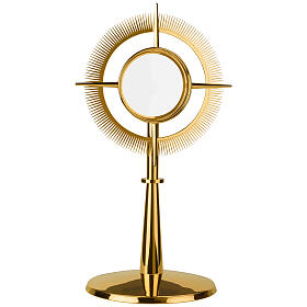 Modern design monstrance by Molina, gold plated brass, 24 in