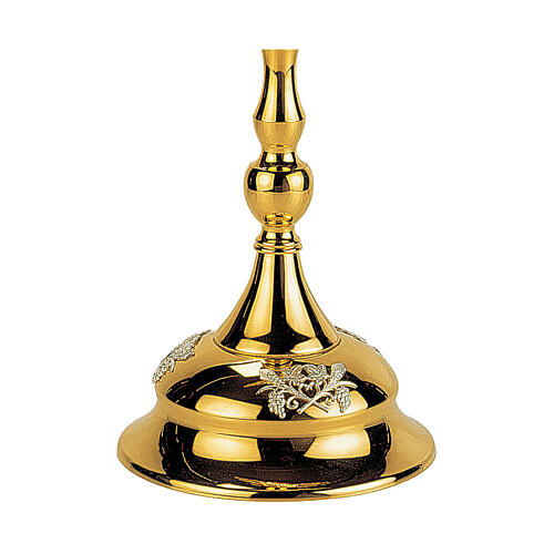 Ostensorio latón dorado corona de rayos con estrellas base uva y trigo 65 cm Molina 3