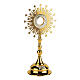 Ostensorio latón dorado corona de rayos con estrellas base uva y trigo 65 cm Molina s1