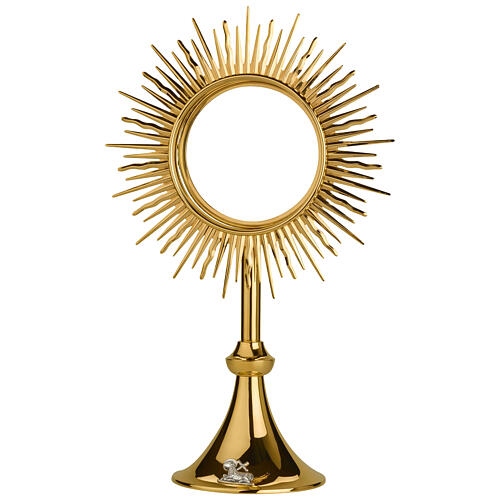 Molina classic smooth golden brass monstrance, 18 in 2