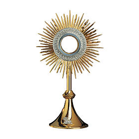 Ostensório Molina clássico em latão dourado liso 45 cm