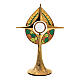 Modern style Molina monstrance with carved wheat and grape leaves patterns, 17 in, gilded brass s1