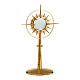 Silver-plated brass Molina monstrance with shiny finish, sunburst adorned with zirconia, 14 in s1