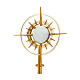 Molina Monstrance in shiny gilded brass, adorned with zirconia, 14 in s2