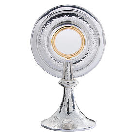 Ostensorio Molina in ottone argentato con rifinitura martellata 30 cm