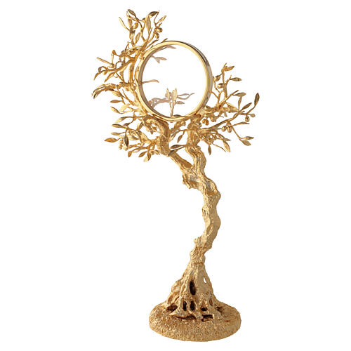 Olive tree monstrance by Pical Arte, 20x12 in, brass plated with 18 kt gold 1