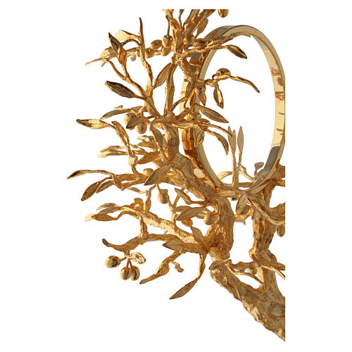 Olive tree monstrance by Pical Arte, 20x12 in, brass plated with 18 kt gold 12