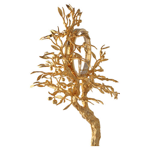 Ostensório árvore de oliveira 52x30 cm latão folheado a ouro 18 kt Pical Arte 9