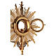 Bicoloured gold and silver cast monstrance with angels, 28 in s12