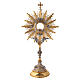Ostensoir laiton moulé or et argent avec anges 70 cm s1