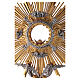 Ostensoir laiton moulé or et argent avec anges 70 cm s9