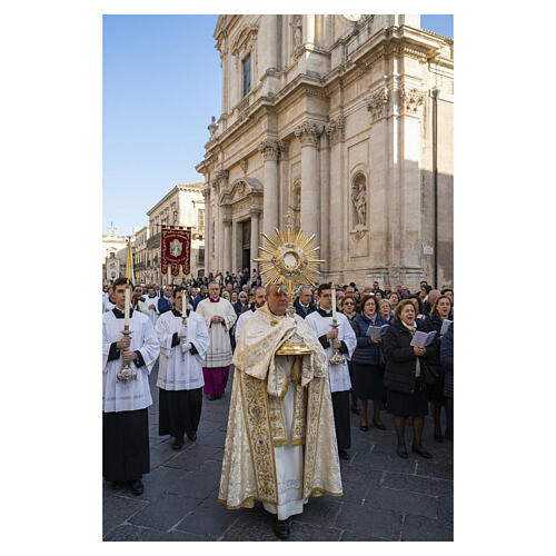 Ostensorio in fusione oro e argento con angeli 70cm 4