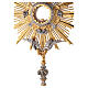 Ostensorio in fusione oro e argento con angeli 70cm s8