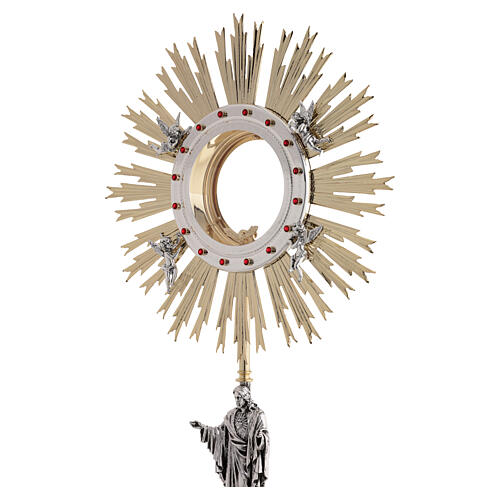 Lost-wax monstrance for Magna host with Christ at central node, H 34 in 3