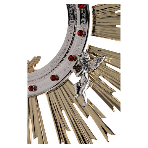 Lost-wax monstrance for Magna host with Christ at central node, H 34 in 6