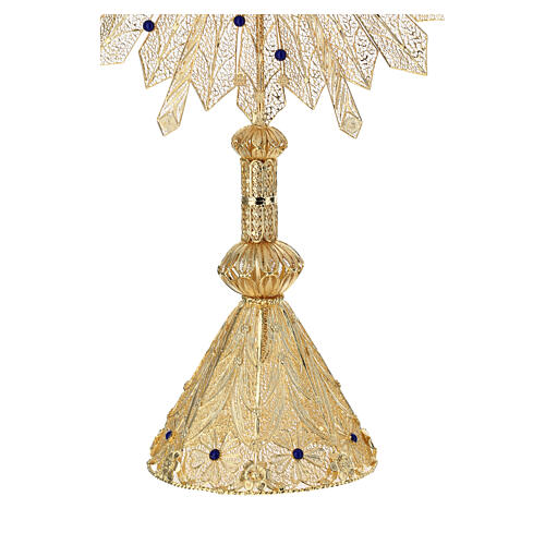 Filigree monstrance with lapis lazuli and removable luna, 3 in 4