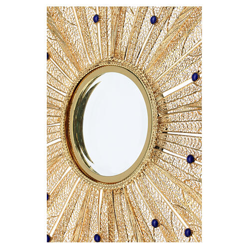 Ostensoir filigrane lapis-lazuli lunule extractible 7,5 cm 6