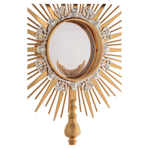 Gothic-style monstrance in gilded brass for Magna host, H 30 in 9