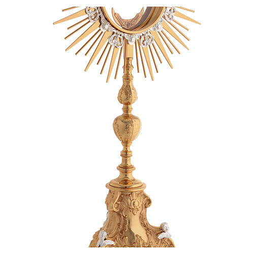 Ostensório estilo gótico latão dourado Hóstia Magna 80 cm 4