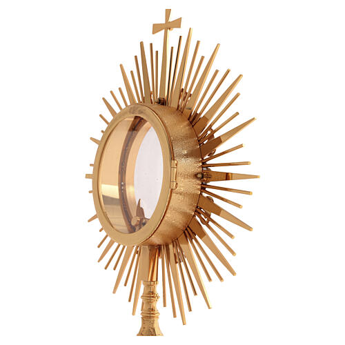 Ostensório estilo gótico latão dourado Hóstia Magna 80 cm 10