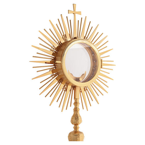 Monstrance in Gothic style for Magna Host, gilded brass, H 78 cm 11