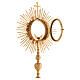 Monstrance in Gothic style for Magna Host, gilded brass, H 78 cm s12