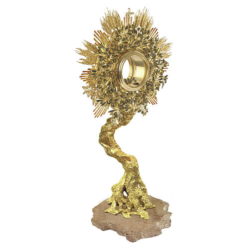 Monstrance, Assisi Base, OLIVE model, 18kt Gold-Plated - Pical Arte Creazioni 3