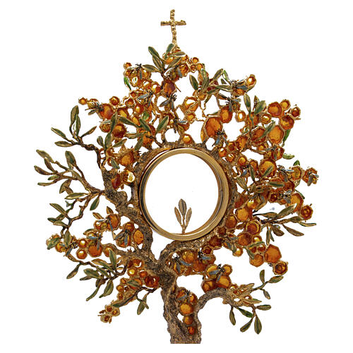 Monstrance HONEYCOMB model with bees, gold and enamel  Pical Arte Creazioni 2