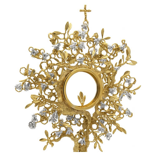 Monstrance ALVEOLO, 18 kt gold‑plated with silver bees, Pical Arte Creazioni 3
