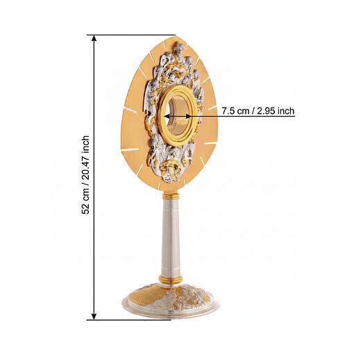 Monstrance of the Most Holy Trinity in gilded brass with chased silver 4