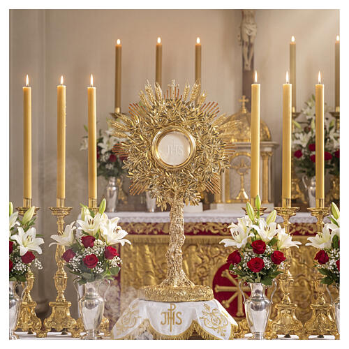 Monstrance, OLIVE model, 18kt Gold-Plated with Wheat-Ray Pical Arte Creazioni 2