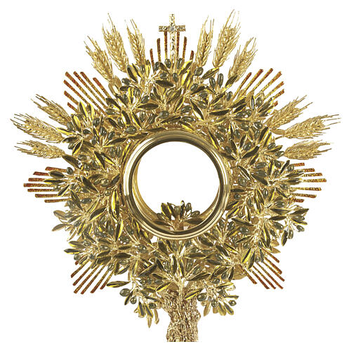 Monstrance, OLIVE model, 18kt Gold-Plated with Wheat-Ray Pical Arte Creazioni 4