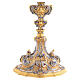 Monstrance with blue and red stones, angels and crown, 75 cm for Magna Host s6