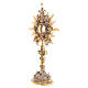 Monstrance with blue and red stones, angels and crown, 75 cm for Magna Host s7