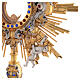 Monstrance with blue and red stones, angels and crown, 75 cm for Magna Host s10