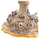 Monstrance with blue and red stones, angels and crown, 75 cm for Magna Host s12