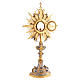 Monstrance with blue and red stones, angels and crown, 75 cm for Magna Host s15