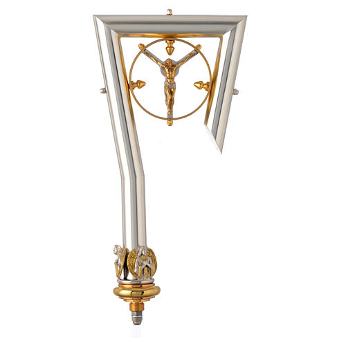 Pastorał drążek mosiądz Chrystus pozłacany 1