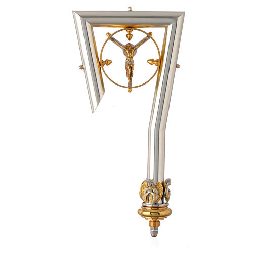 Pastorał drążek mosiądz Chrystus pozłacany 2