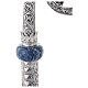 Crozier in chiselled brass with sodalite and floral pattern s5