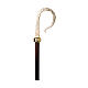 Molina Pastoral staff in hand hammered brass with wooden shaft s3
