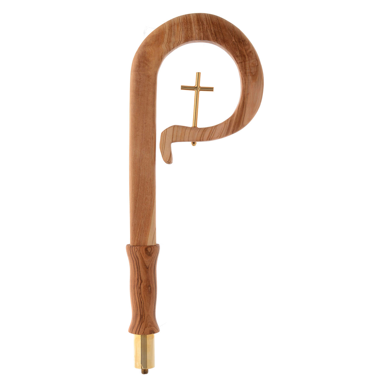 Olive wood crozier with cross online sales on HOLYART.co.uk