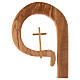 Crosse pastorale en bois d'olivier d'Assise vieilli avec croix s2